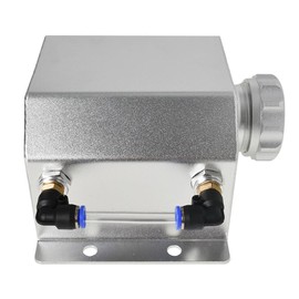 PORIYA 1L Aluminum Radiator Coolant Overflow Bottle Tank, Universal Expansion Reservoir Tank, Engine Coolant Recovery Kits, Quadrate