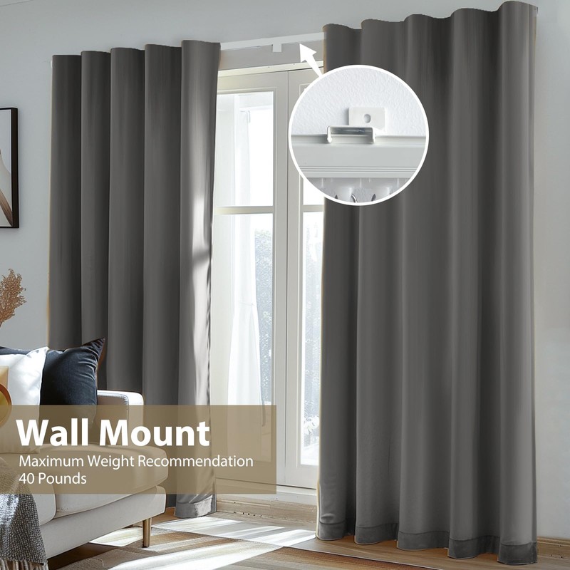 MaKefeile Curtain Tracks Ceiling Wall Mounted Heavy-Duty Curtains Rails Room
