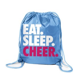 Cheerleading Sport Pack Cinch Sack | Eat Sleep Cheer | Light Blue