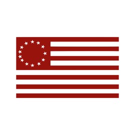 13 Colonies Vintage American Flag 6" Vinyl Sticker Car Decal (6" Red)
