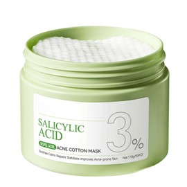 55pcs 3% Salicylic Acid Face Pads - Exfoliating Face Cleansing Pads - Remove Acne,Reduce Blackhead Toner Facial Wipes - Oil Control,Shrink Pores Facial Exfoliating Pad (110g)