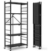 Himix Storage Shelves with 20 Hooks, 5-Tier Collapsible Organization Storage
