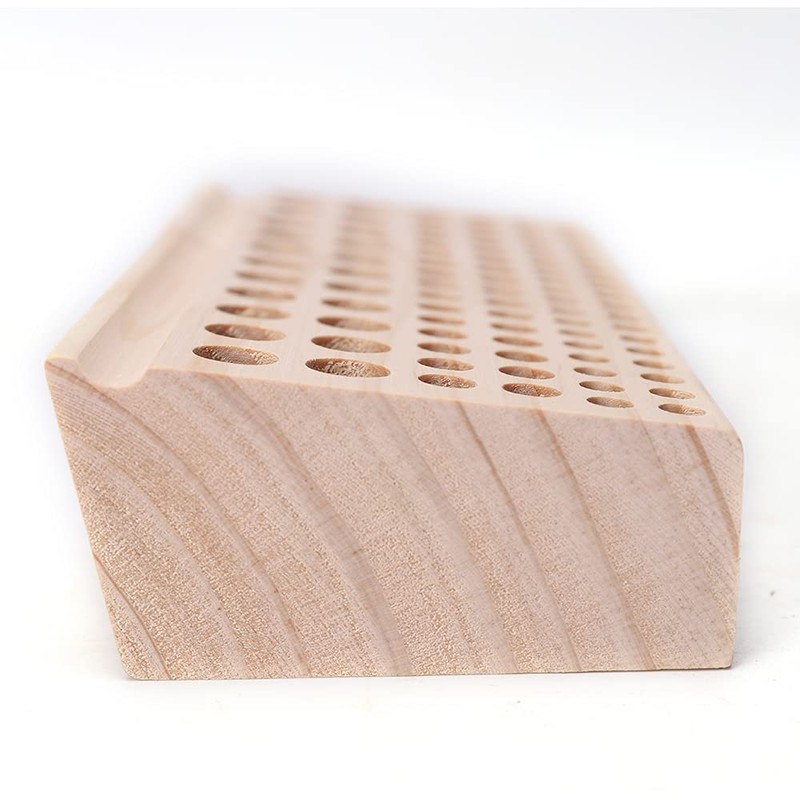 98 Holes Leathercraft Tool Storage Holder Wooden DIY Tool Rack,