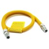 MCAMPAS 48" Flexible Yellow Coated Gas Line Connector Kit for