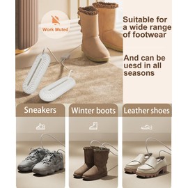 Electric Shoe & Boot Dryer with IC Controller, Heated Shoe Warmer, 3/6/9H Auto Off Timer, Silent Drying for Shoes, Ski Boots, Gloves & Socks – Ideal for Snowy & Rainy Days