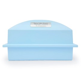 Crowne Vault Urn Vault for Underground Burial | Holds Adult Human Ashes and Cremation Urns for Cemetery and Ground Burials | Made in The USA (Regent, Sky Blue with Nameplate)