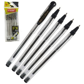 5 x 1.0mm FLAIR FX Dark BLACK Ballpoint Pens Smooth Writing Office School Home