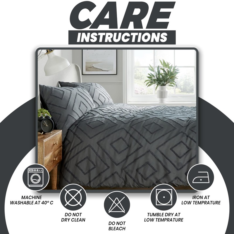 Olivia Rocco Como Duvet Cover Set Luxury Tufted Easy Care