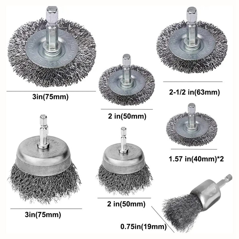 KJKVIVH 8 Piece Wire Brush Wheel Cup Brush Set 1/4Inch