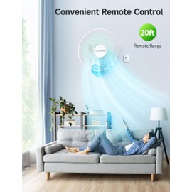 VAGKRI Wall Mount Fan, 16 Inch Quiet Oscillating Fan with Remote, 5 Blades, 5 Speeds, 3 Wind Modes, 8 Hour Timer for Home Office Bedroom Living Room Garage