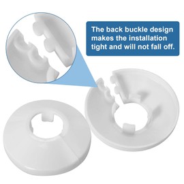 6pcs Radiator Pipe Covers Pipe Hole Collars Pipe Collars 15mm White Decorative Hole Collars Cover for 15 mm Diameter Pipe Tube