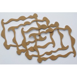 Unbranded {6} WAVY TIPPED FRAME - Bare Picture Frames Chipboard Die Cuts - 3 1/4" x 4 3/8"