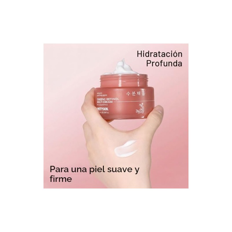 Prettyskin Extracto Ginseng Retinol Multi Cream Hidratante Facial Nutritivo Ayuda