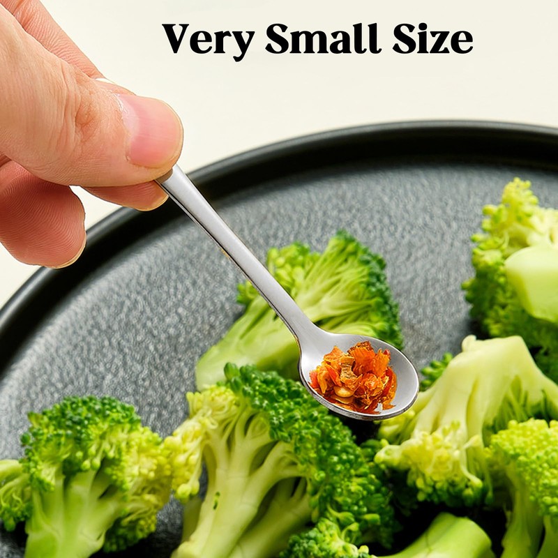 8 PCS Tiny Stainless Steel Spoons for Spices Jars, Mini