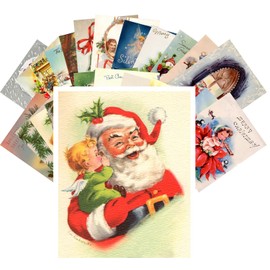 Postcard Pack 24pcs Vintage Christmas Greeting Cards Santa Reprint