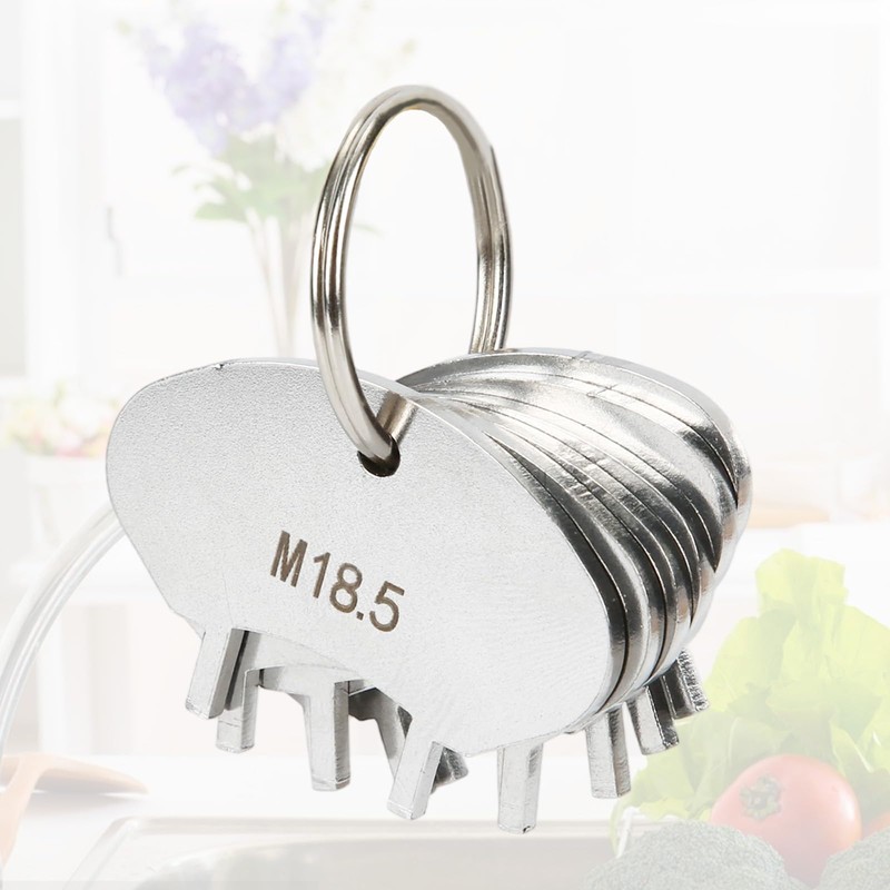 Tinoaly 6pcs Stainless Steel Faucet Aerator Key Wrench with Ring,