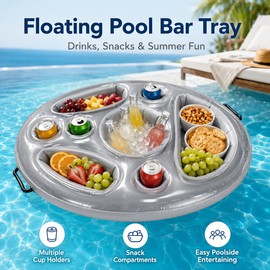 Inflatable Pool Floating Tray for Drinks & Snacks – PVC Beverage Holder Table for Summer Pool Parties