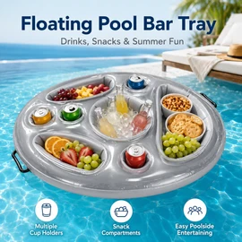 Inflatable Pool Floating Tray for Drinks & Snacks – PVC Beverage Holder Table for Summer Pool Parties