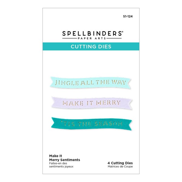 Spellbinders Make It Merry Sentiments Etched Dies from The Make