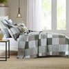 PANGUSHAN 100% Cotton Quilt Set King Size, Patchwork Plaid King