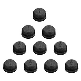 Black Malleable Iron Cast Pipe Fitting Cap for Steampunk Vintage Shelf Bracket DIY Plumbing Pipe Decor Furniture，10 Packs(1/2 Inch)