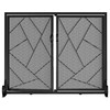 Fire Beauty Fireplace Screen with Hinged Doors Cast Iron Border