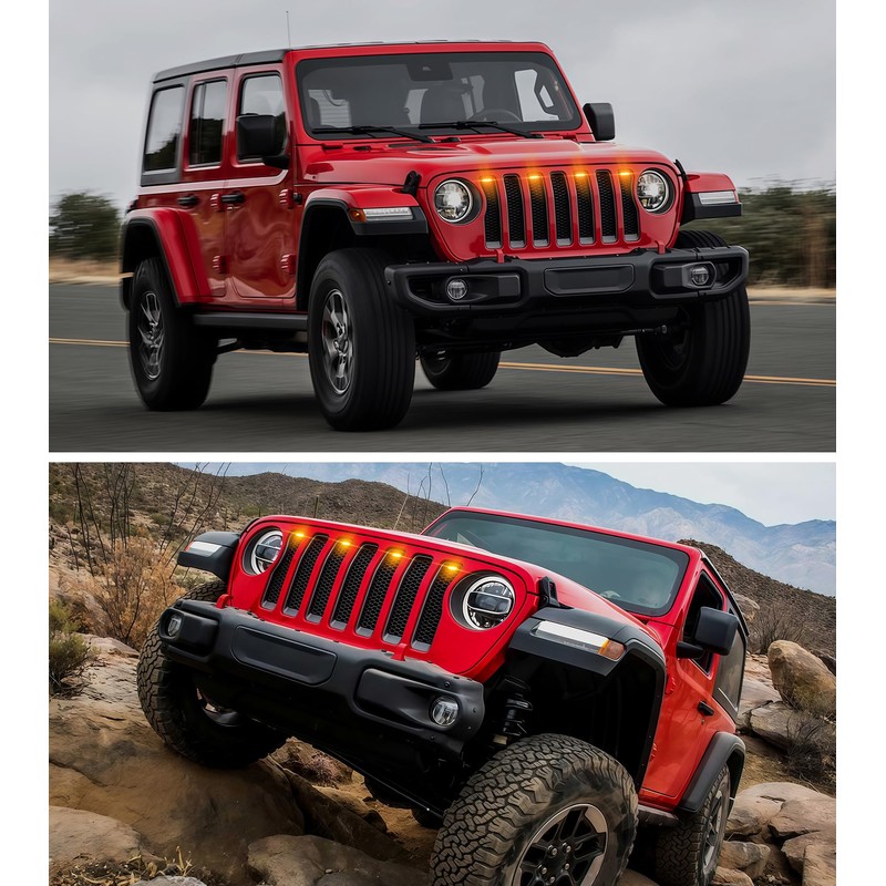 Grill Lights for Jeep Wrangler JL JLU Front Bumper Grille