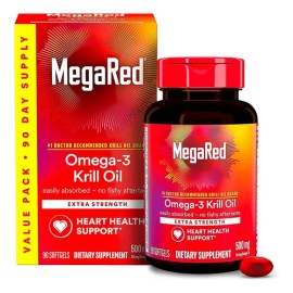 Aceite De Krill Omega 3 Mega Red 500mg 90 Cápsulas Suplemento Nutricional                                                                             
