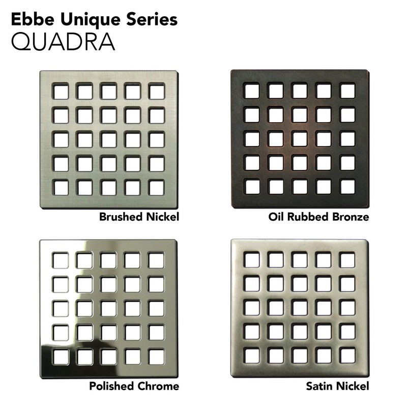 Ebbe E4803-BN 4" Unique Grate, Quadra Brushed Nickel