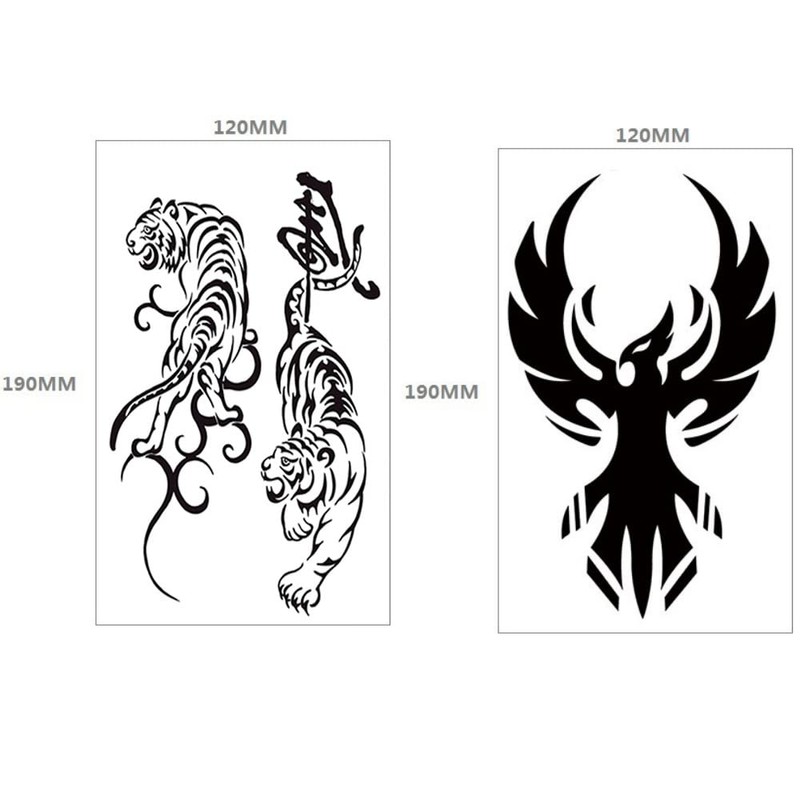 12 Autocollants De Tatouage Temporary Demi-bras Pour Hommes Et Femmes