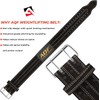 AQF Weight Lifting Nubuck Leather Powerlifting Belt Back Support –
