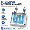 CLYXGS Aluminum Water Cooling Block 40mm×40mm×12mm M-Type Channel Liquid Cooler