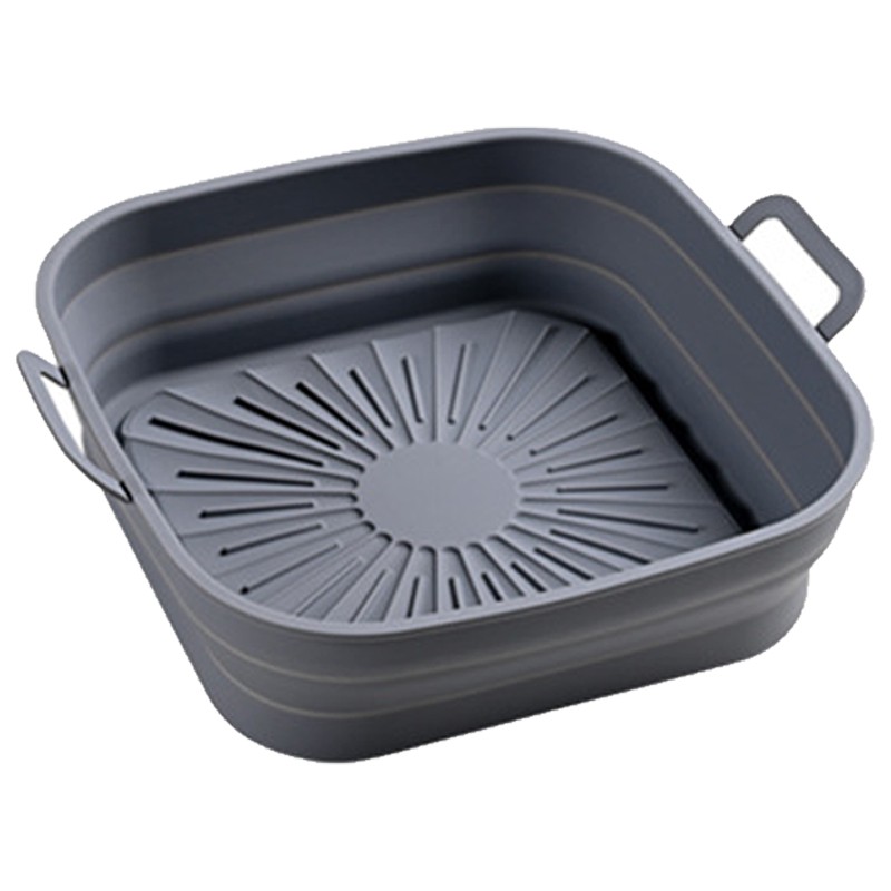 2PCS Fryer Silicone Liners 8in Square Odourless Thickened Foldable Fryer