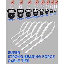 WLEAD Cable Ties Black 600 mm x 7.6 mm, Pack of 50 Extra Strong Cable Ties with 55 kg Tensile Strength, UV-Resistant, Large Nylon Plastic, Self-Locking Multifunctional