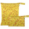 visesunny Yellow Duck Toy 2Pcs Wet Bag with Zippered Pockets