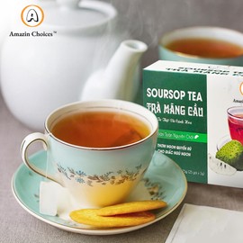 Premium 25 Soursop Tea Bags – Graviola Tea with Soursop Fruit & Flower by Amazin Choices – Vegan, Gluten Free, Sugar Free, Caffeine Free – Natural, No Preservatives