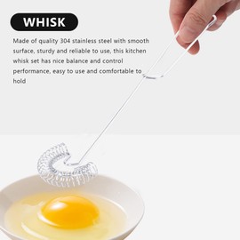 Ksrnsne Pack of 2 Egg Whisks, Small Egg Whisk for Eggs, Stainless Steel, Egg Whisk, One Flat Whisk for Eggs, Milk and Egg Whisk