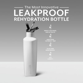 BrüMate ReHydration Mini Kids Water Bottle | 100% Leakproof Insulated Water Bottle for Kids with Straw | Stainless Steel Water Canteen | Perfect Kids Water Bottle for School | 16oz (Ice White)