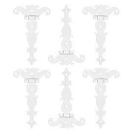 sourcing map 3.5 Inch Door Tee Hinge, 6Pcs T-Strap Hinges Retro Decorative Hinge for Wooden Fences Yard Doors Barn Gate Wooden Box, White