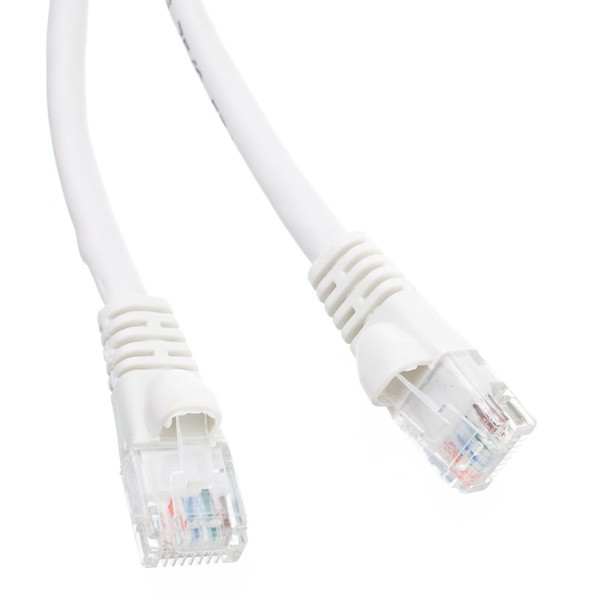 eDragon Cat6 Ethernet Patch Cable, Snagless/Molded Boot, 5', White, Pack
