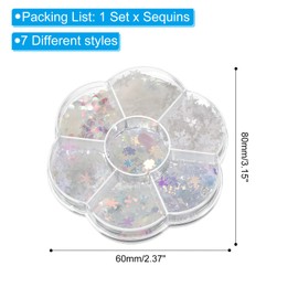 PATIKIL Sequins and Spangles, Assorted Shapes Sequin Supplies for Crafts DIY Clothes Nails Christmas Greeting Card Decoration Parties, Laser White