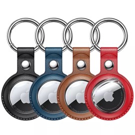 AirTag Tracker Holder Leather Waterproof case (Brown)