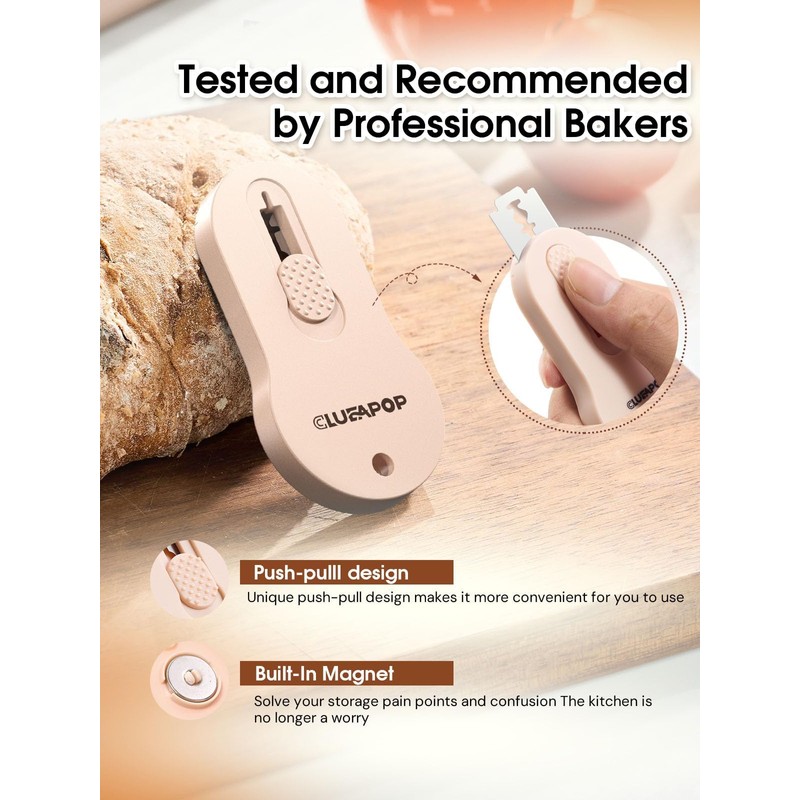 Bread Lame, Extractable & Magnetic Bread Lame Dough Scoring Tool
