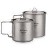 Aomiun Ultralight Titanium Cup Outdoor Portable 2PCS Cup Set 350ml