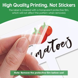 30 Pcs Acrylic Vegetable Labels Signs Waterproof Plant Marker Garden Stake Tags with Vegetable Names and Pictures, 15 Styles T-Type Garden Markers Reusable for Nursery Indoor Outdoor Garden Decoration