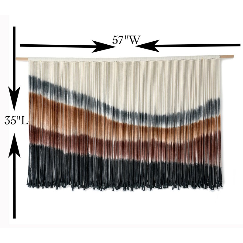 Flber Macrame Wall Hanging Macrame Wall Decor Large-Scale Tie-Dye Tapestry