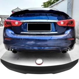 Rear Spoiler Big Wings for 2014-2024 Infiniti Q50 Base Premium Q50S Sport Rear Trunk Spoiler Lip Tail Wing Rear Trunk Lid PSM Style ABS Glossy Black