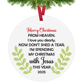 Memorial Gifts Christmas Ornaments Sympathy Gifts for Loss of Loved Family Friends Remembrance Bereavement Grief Gift for Loss of Mom Dad in Loving Memory Gift Ceramic Ornament Ceramic Heart Keepsake