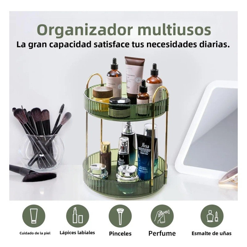 Organizador De Maquillaje Giratorio 360º Para Tocador