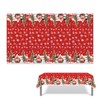 Christmas Table Cloth Rectangular Wipeable Clean,Red Colour Tablecloths,Xmas Square Oilcloth